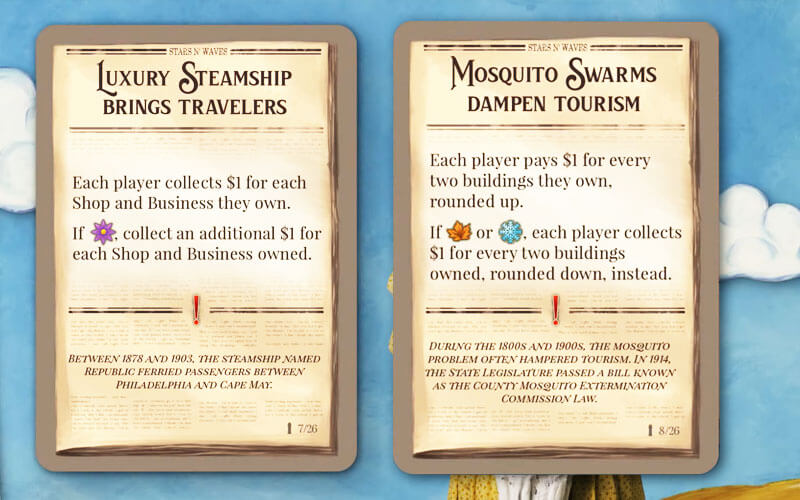 cape may by thunderworks games event cards