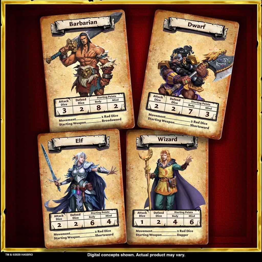 heroquest character cards