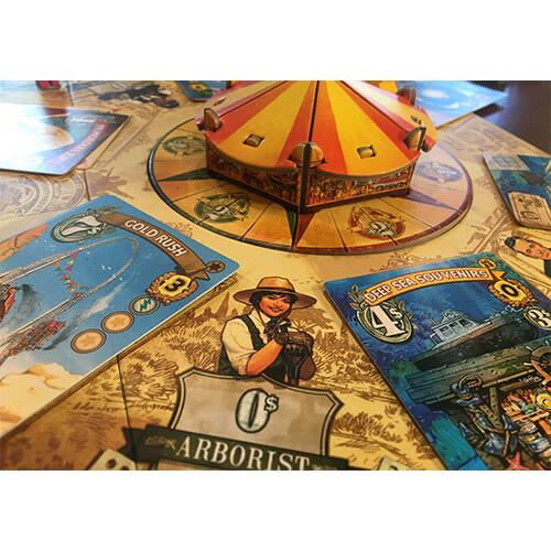 tenpenny parks game board and cardboard carousel miniature