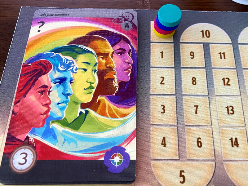 progress track and player tokens from the Trekking Through History board game