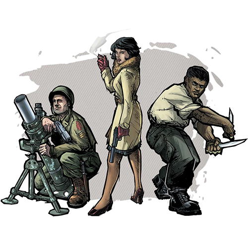 v-sabotage secret weapons commando illustrations